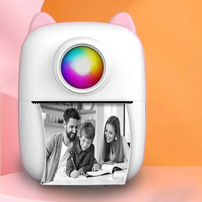 Портативний дитячий термопринтер Mini X2 Cat – Рожевий. Фото 2 з 5