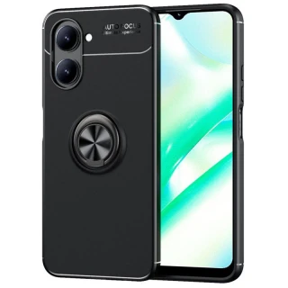 Чехол Deen ColorRing с кольцом для Realme C33 — Черный / Черный