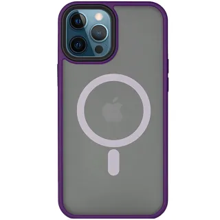 TPU+PC чехол Metal Buttons with Magnetic Fit для Apple iPhone 14 Pro (6.1") — Темно-фиолетовый / Dark Purple