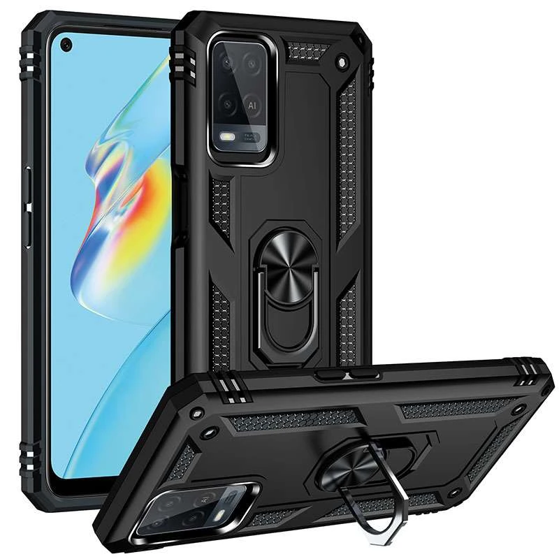 

Протиударний чохол Serge Ring з кільцем на Oppo A54 4G (Чорний)