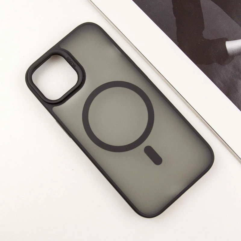 TPU+PC чохол Blueo Skin Friendly Frosted with MagSafe для Apple iPhone 15 (6.1") – Чорний / Black. Фото 5 з 10