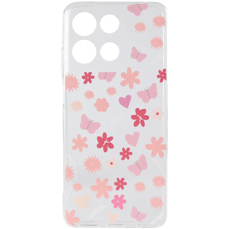 Чохол TPU Clear Joy для Motorola Moto G17 Power – Butterfly Garden. Фото 3 з 6
