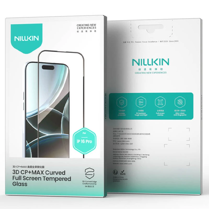Защитное стекло Nillkin (CP+ max 3D) (full glue) для Apple iPhone 16 Pro Max – Черный. Фото 8 из 10