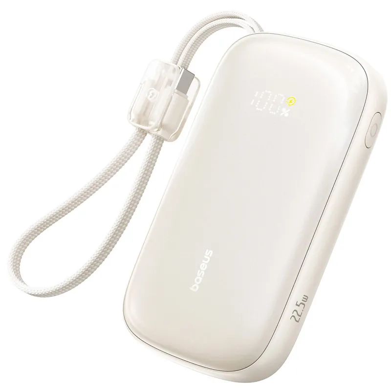 Портативний ЗП Power Bank Baseus EnerFill FC21 Qpow 3 Ultra 22.5W with cable 20000 mAh (PPFLS) – Natural Titanium. Фото 1 з 4