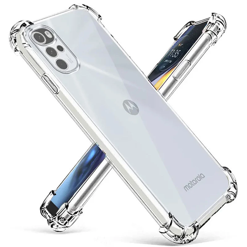 Ультратонкий силіконовий чохол GETMAN з критими бортами та камерою для Motorola Moto G22 – Безбарвний (прозорий). Фото 3 з 6