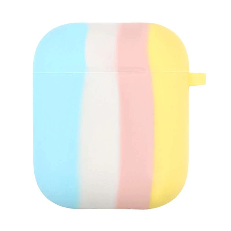 Силіконовий футляр Colorfull для навушників AirPods 1/2 – Блакитний / Жовтий. Фото 2 з 2