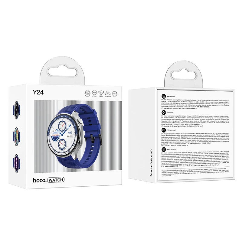 Смарт-годинник Hoco Smart Watch Y24 AMOLED Smart sports watch (call version) – silver. Фото 4 з 4