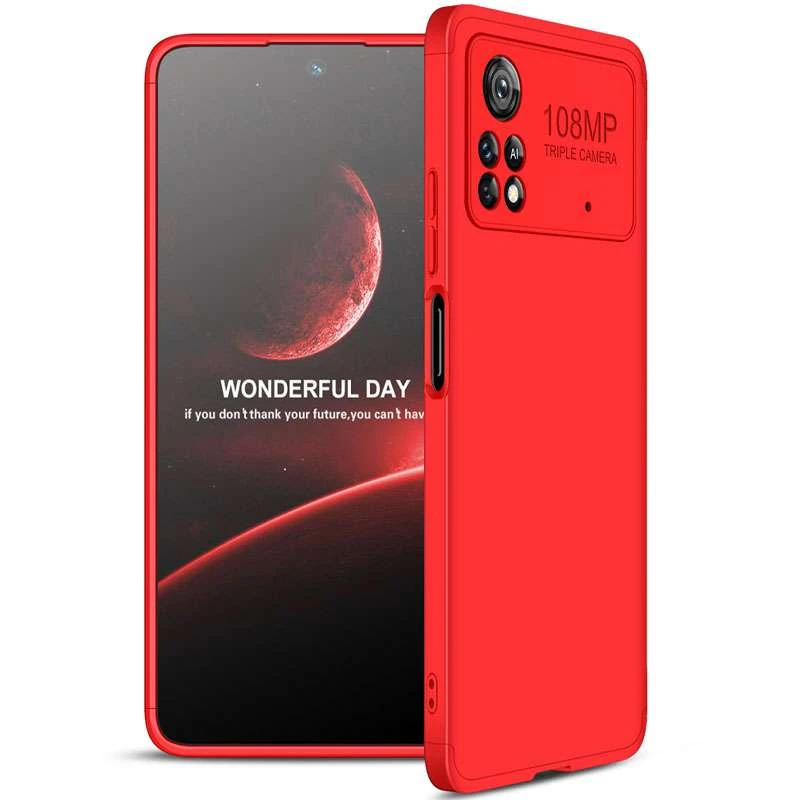 

Чехол с защитой 360 градусов GKK для Xiaomi Poco X4 Pro 5G (Красный), Червоний