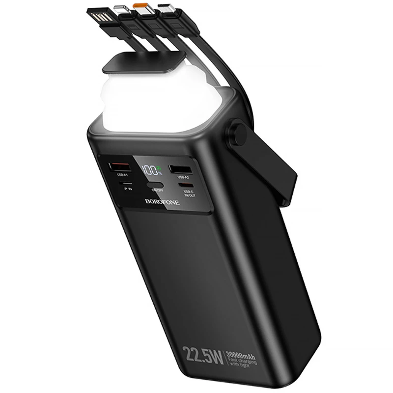 Портативное ЗУ Power Bank Borofone BJ65 High 22.5W+PD20W with cable 30000 mAh – Black. Фото 1 из 7