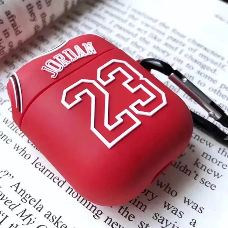 Силіконовий футляр Brand для навушників AirPods 1/2 + карабін – Jordan Red. Фото 2 з 2