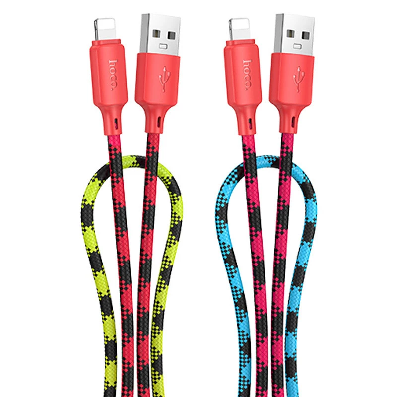 Дата кабель Hoco X116 Meridian USB to Lightning 2.4A (1m) – Gradient Red Mix. Фото 2 з 6