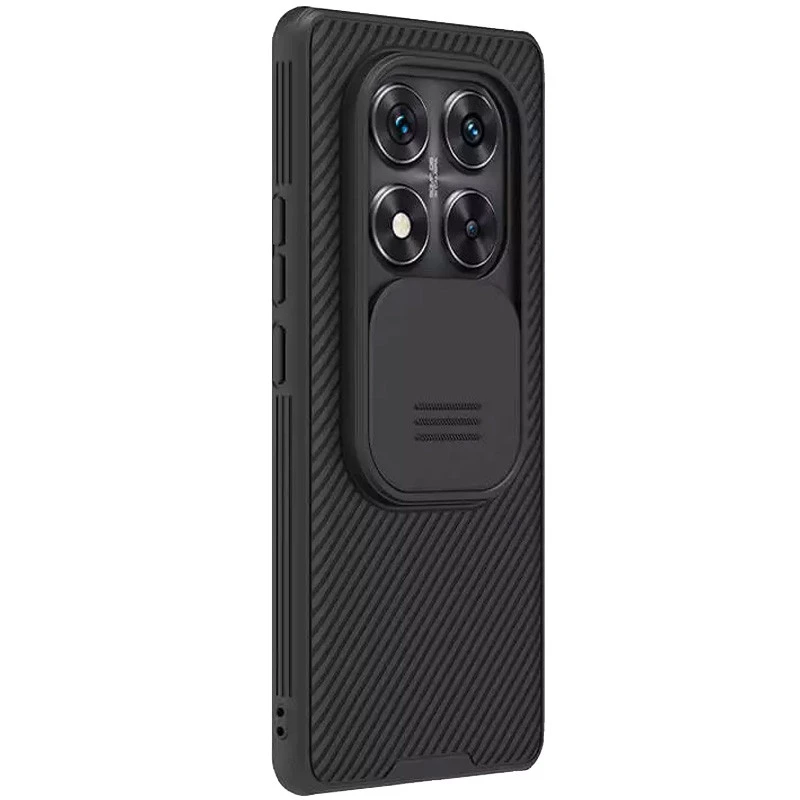 Карбоновая накладка Nillkin Pro со шторкой для камеры для Xiaomi Redmi Note 14 Pro 5G – Black. Фото 3 из 6