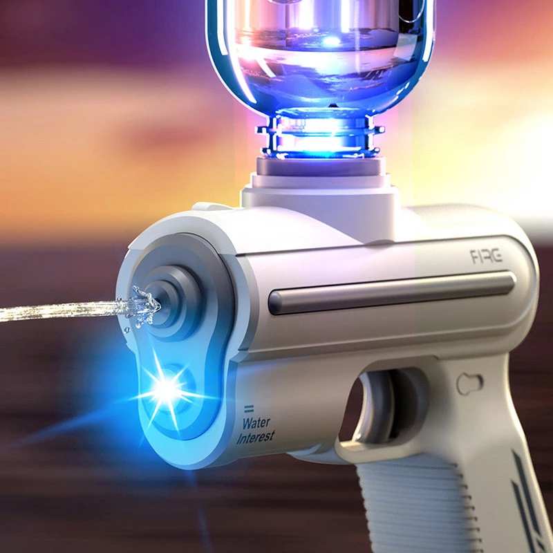 Водяний акумуляторний пістолет Water Gun 9007B (200ml) with lithium battery – White. Фото 4 з 6