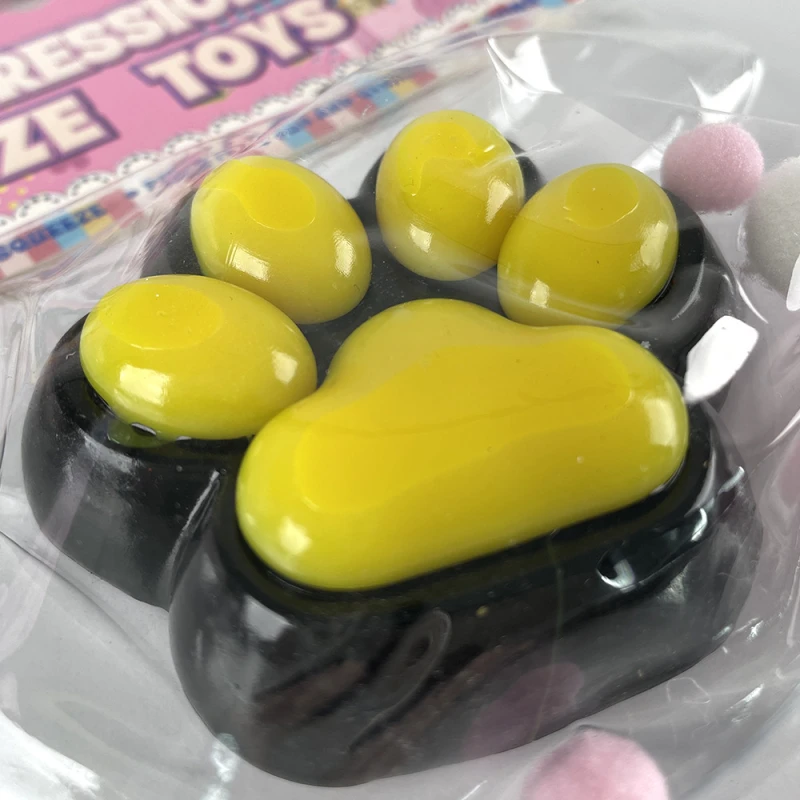 Антистрес-сквіш котяча лапка – Black / Yellow. Фото 2 з 2