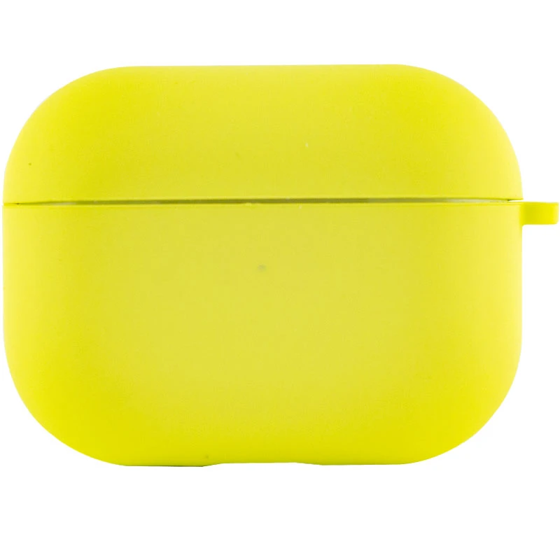 Силіконовий футляр з мікрофіброю для навушників Airpods Pro – Жовтий / Bright Yellow. Фото 3 з 5