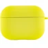 Силіконовий футляр з мікрофіброю для навушників Airpods Pro – Жовтий / Bright Yellow. Фото 3 з 5