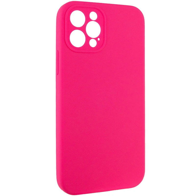 Чехол с защитой камеры Silicone Case для Apple iPhone 12 Pro Max (6.7") – Розовый / Barbie pink. Фото 2 из 6