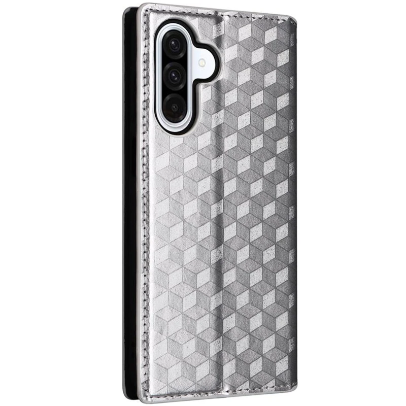 Кожаный чехол-книжка Rhombus Book для Samsung Galaxy A07 – silver. Фото 2 из 7