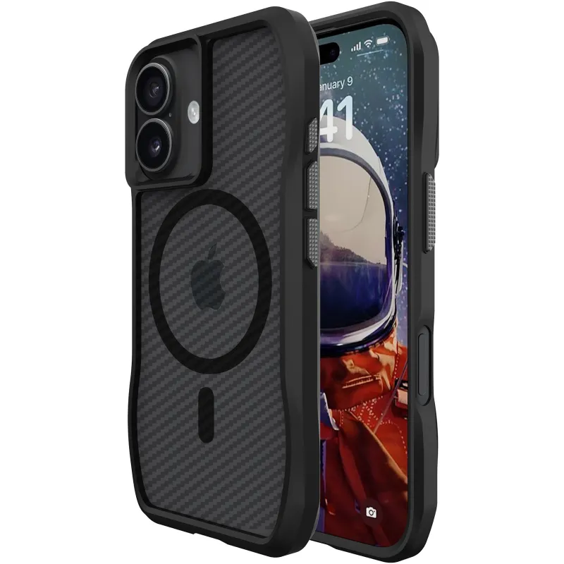 Чохол TPU Space Octagon with Magnetic Fit для Apple iPhone 17 (6.3") – Carbon Black. Фото 2 з 3