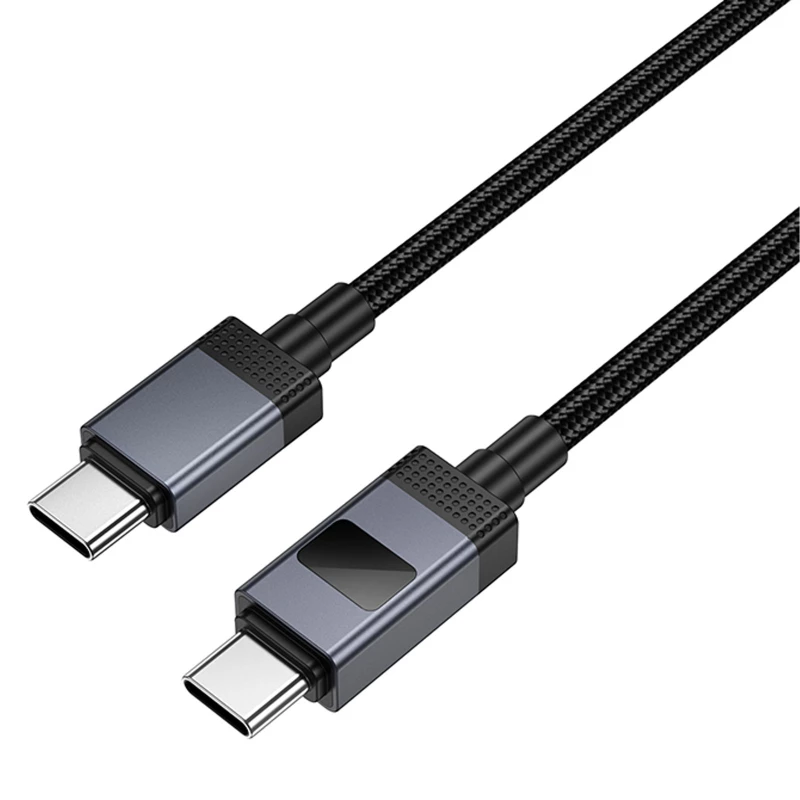 Дата кабель Hoco X118 Generous with display Type-C to Type-C 60W (1m) – Black. Фото 6 з 6