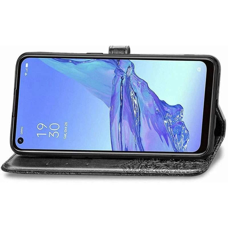 Шкіряний чохол-книжка Art Case з візитницею для Oppo A53 / A32 / A33 – Чорний. Фото 4 з 5