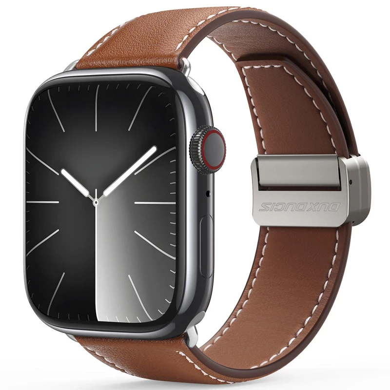 Ремешок Dux Ducis Genuine Leather для Apple Watch 38/40/41/42mm(ser.10) – Brown. Фото 1 из 5