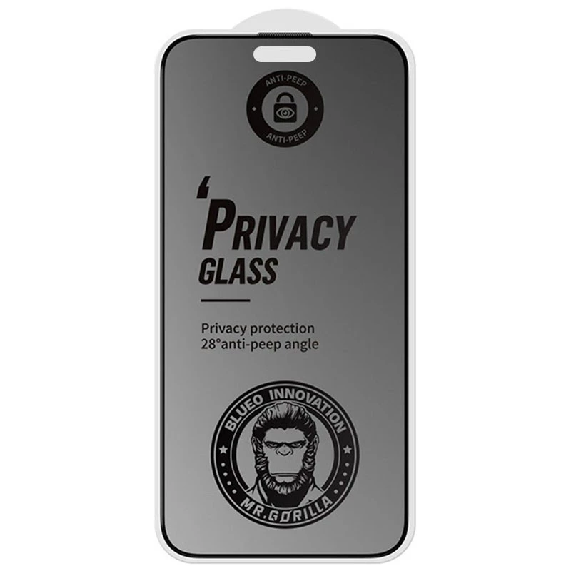 Захисне 2.5D скло Blueo Full Cover Anti-Peep Matte для Apple iPhone 13 (6.1") – Чорний. Фото 4 з 4