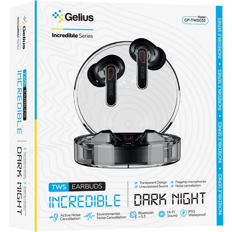 Беспроводные наушники Gelius Incredible TWS GP-TWS033 – Черный. Фото 4 из 4