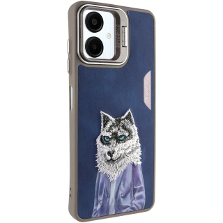 TPU+PC чохол з тваринами для Samsung Galaxy A06 — Blue Wolf