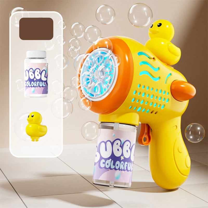 Пістолет з мильними бульбашками H045 Duckling + bottle 50ml – Yellow. Фото 2 з 3