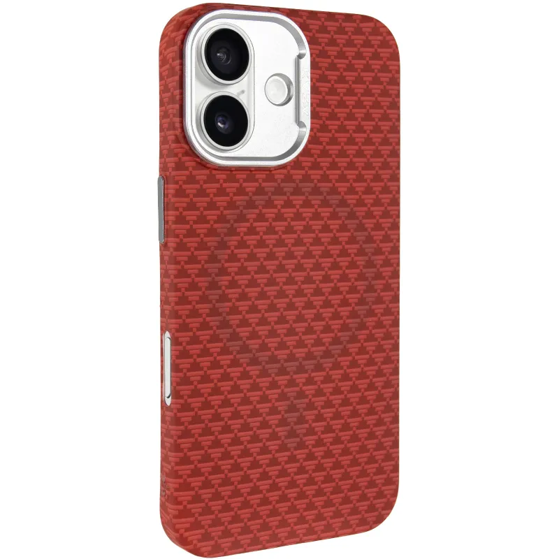 Чехол TPU+PC KVZV Triangular Pattern with Magnetic Fit для Apple iPhone 17 (6.3") – Red. Фото 3 из 7