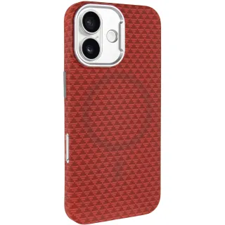 Чохол TPU+PC KVZV Triangular Pattern with Magnetic Fit для Apple iPhone 17 (6.3") — Red