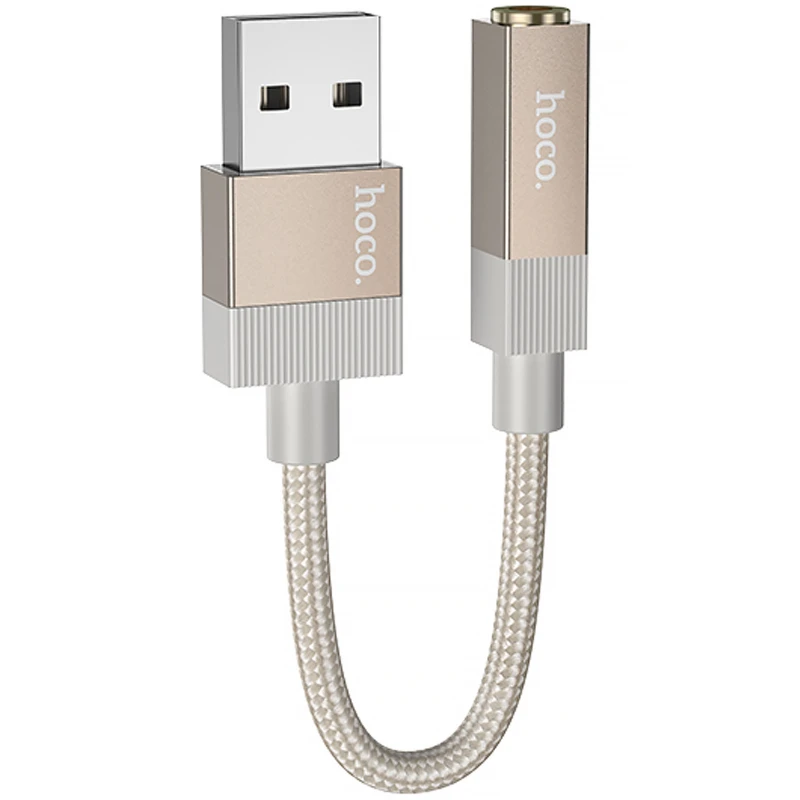 Перехідник Hoco UPA32D Clever USB to 3.5mm – Gold. Фото 1 з 4