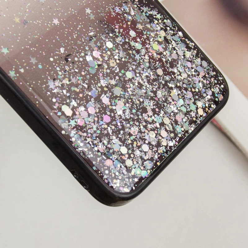 Чохол з блискітками та захистом камери на Xiaomi Redmi 12C / Poco C55 – Чорний. Фото 9 з 9