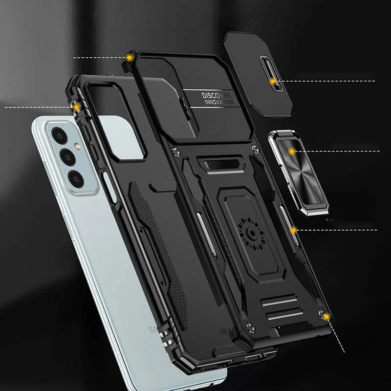 Ударостійкий чохол Square Ring зi шторкою на камеру на Samsung Galaxy S25 FE – Чорний / Black. Фото 11 з 17