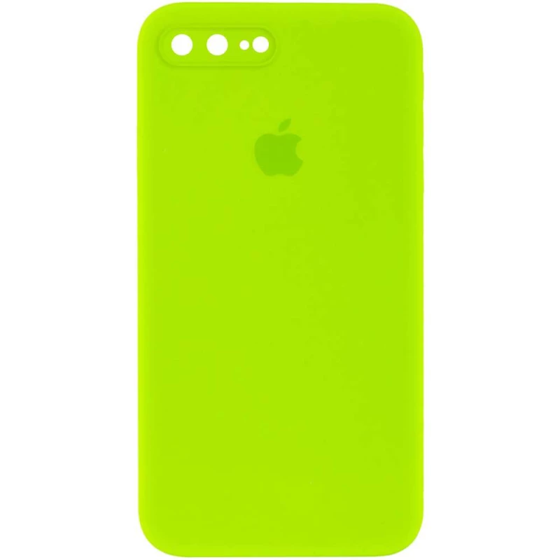 

Чехол Silicone Case Square с защитой камеры для Apple iPhone 7 plus / 8 plus (Салатовый / Neon green), Салатовий / neon green