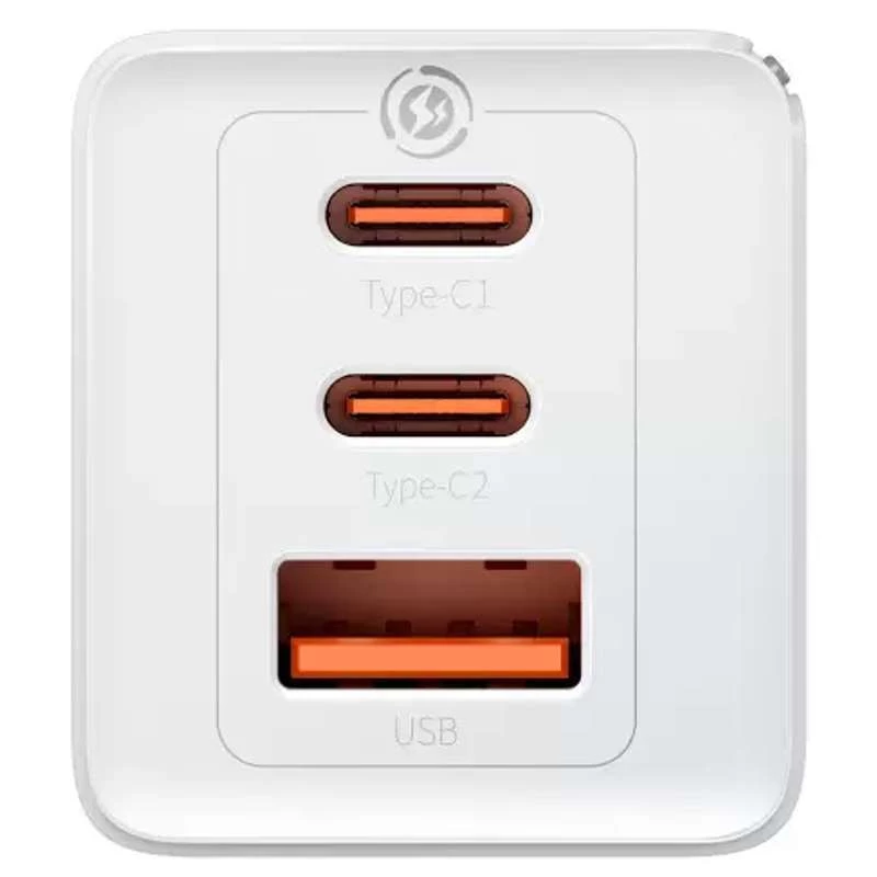 МЗП Baseus GaN5 Pro 65W 2Type-C+USB 100W EU (CCGP12020) – White. Фото 3 з 6