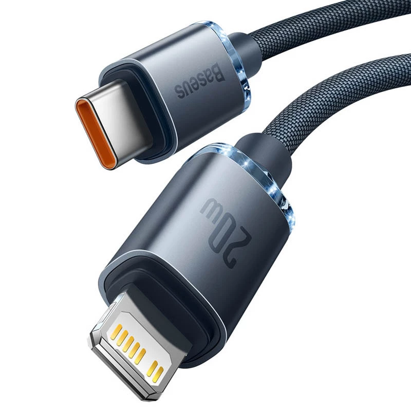 Дата кабель Baseus Crystal Shine Series Type-C to Lightning 20W (1.2m) (CAJY00020) – Black. Фото 3 з 7