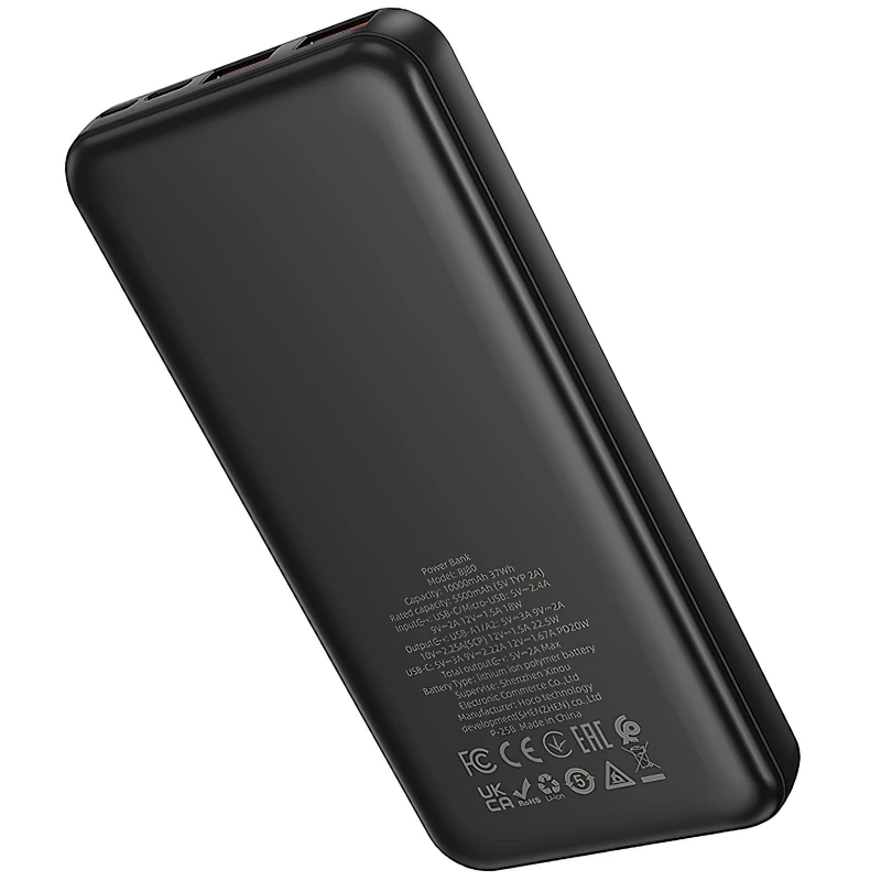 Портативний ЗП Power Bank Borofone BJ80 Starlight 22.5W+PD20W 10000 mAh – Black. Фото 4 з 5