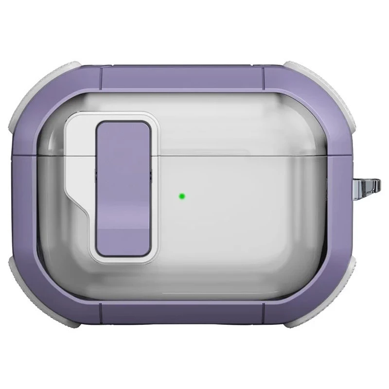 Футляр протиударний Locking Button для навушників Airpods Pro – Light Purple. Фото 1 з 6