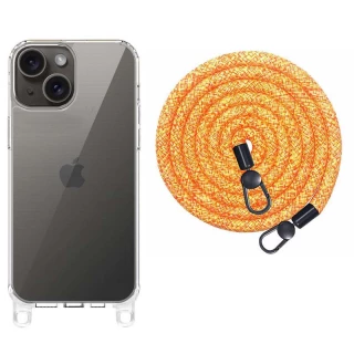 Прозрачный силиконовый чехол с ремешком для Apple iPhone 13 (6.1") фото 1 из 9