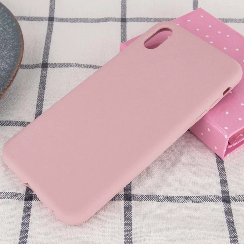 Чехол с закрытым низом Silicone Case для Apple iPhone XS (5.8") – Розовый / Pink Sand. Фото 2 из 3
