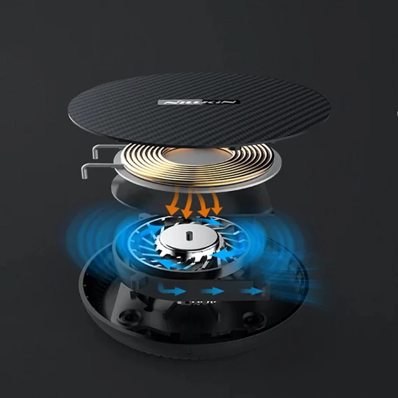 БЗП Nillkin PowerFlash Wireles Charger (Aramin fiber) 15W (MC035) – Black. Фото 4 з 5