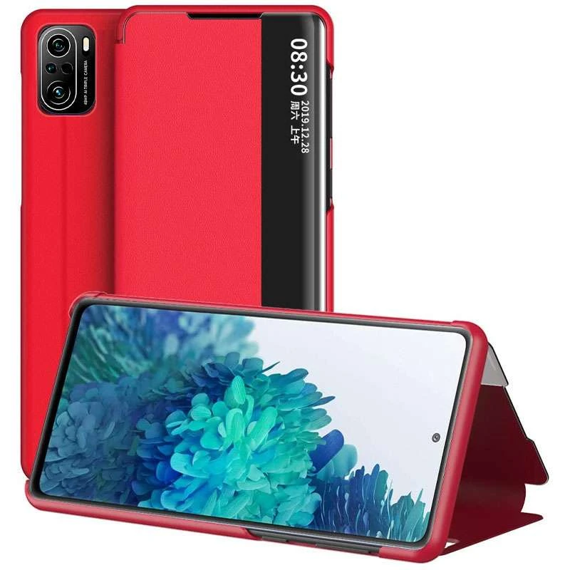 

Чехол книжка с полоской для Xiaomi Redmi K40 / K40 Pro / K40 Pro+ / Poco F3 (Красный), Червоний