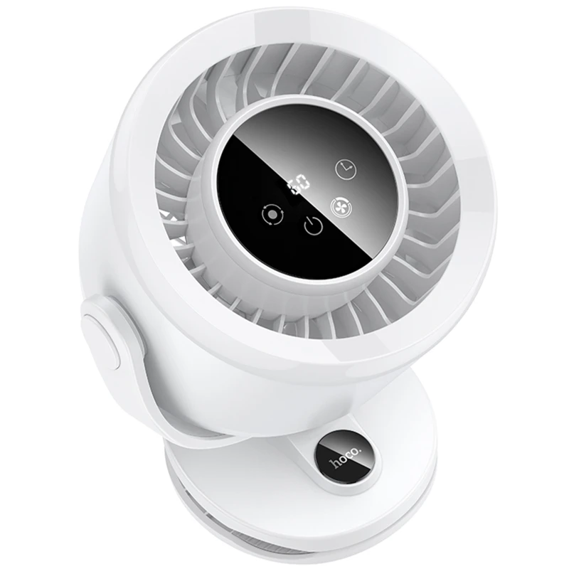 Портативный вентилятор Hoco HX608 handheld folding fan 3600 mAh – White. Фото 4 из 6
