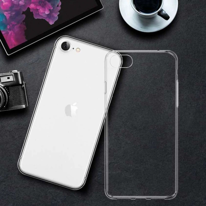 Ультратонкий силіконовий чохол 1мм на Apple iPhone SE (2020) – Безбарвний (прозорий). Фото 5 з 6