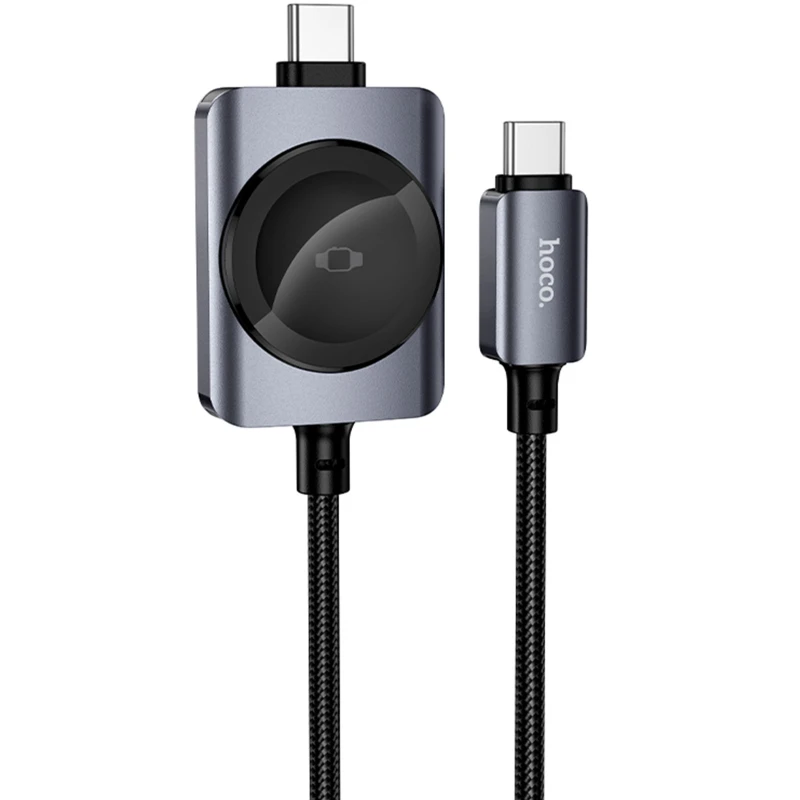 Дата кабель Hoco CW66 2in1 Type-C to iWatch/Type-C PD100W (1.2m) фото 1 з 1