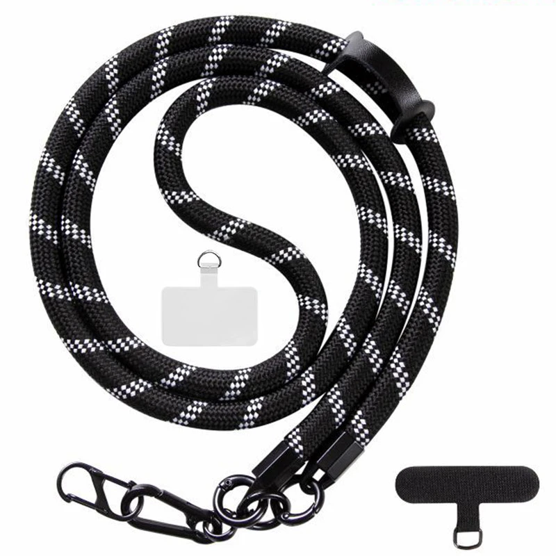 Шнурок (10мм) 120см – Black / White Twill. Фото 1 з 1