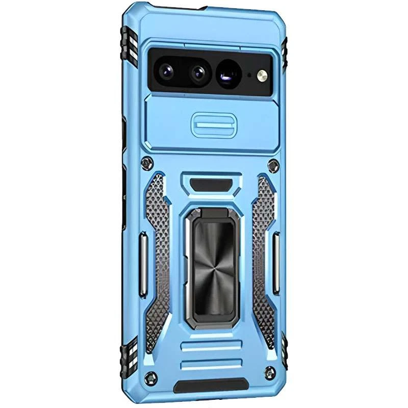 Ударостійкий чохол Square Ring зi шторкою на камеру на Google Pixel 7 Pro – Блакитний / Light Blue. Фото 2 з 2
