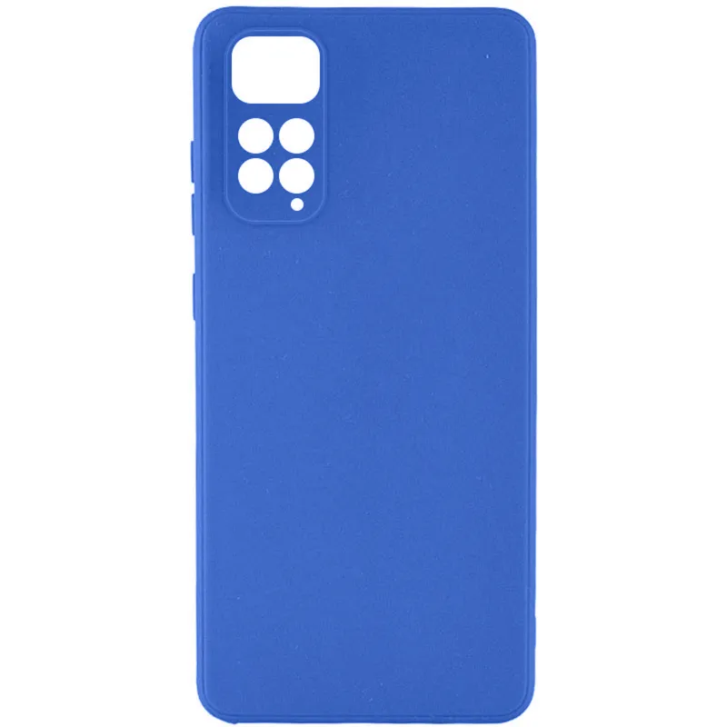 Цветной силиконовый чехол с защитой камеры для Xiaomi Redmi Note 11 (Global) / Note 11S – Синий / Dark Blue. Фото 1 из 1